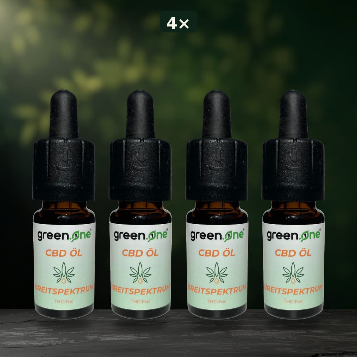 4× Breitspektrum — cuatro frascos, envío incluido