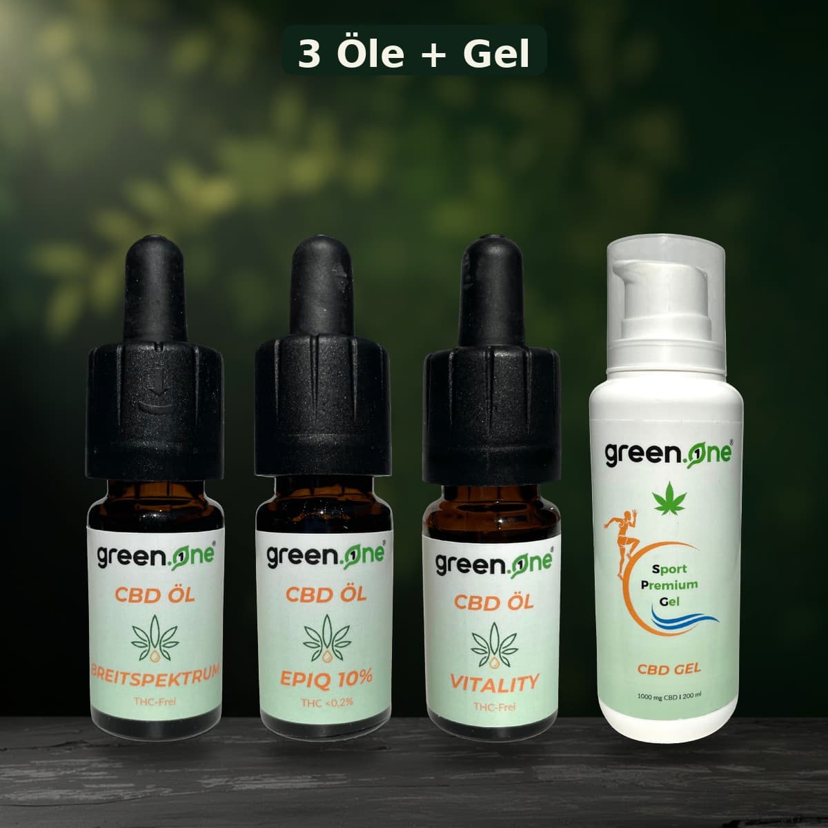 Set sport — aceites y gel, listos juntos