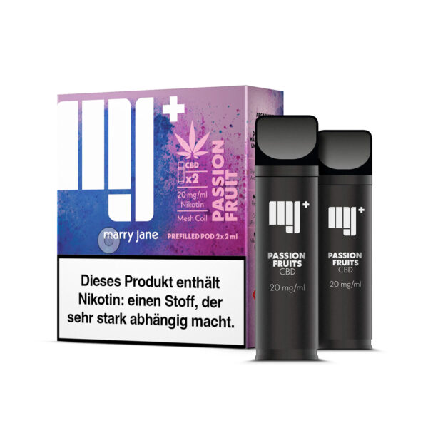 "Marry Jane Cartridge with Nicotine & CBD (2x2ml) - Passion Fruit"